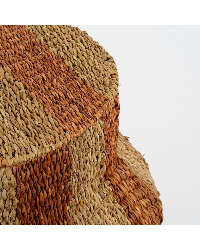 Tacoma Opbergmand met Deksel - H47 x Ø50 cm - Jute - Oranje