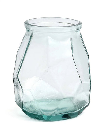 De Brede Origami Vaas - Blauw