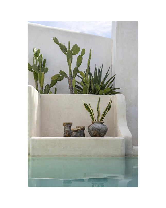 De mooie kandelaar - Antiek grijs - L