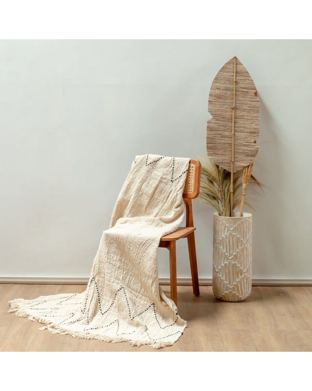 Katoenen deken | Sprei | Bedovertrek | Bankdeken 140x200 cm LINGGAH Handgeweven van katoen