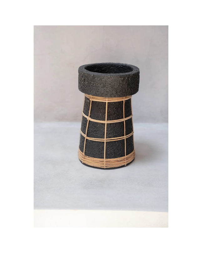 De Serene Kaarsenhouder - Zwart Naturel - L