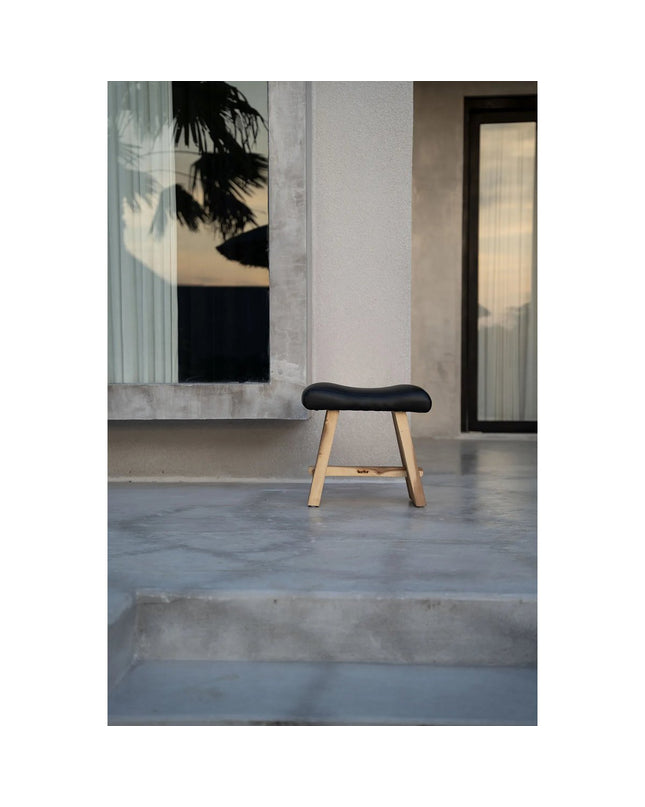 De Suar Kruk met Leer - Natuurlijk Zwart