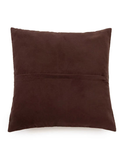 De leren kussenhoes met vier panelen - Choco - 40x40