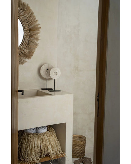 The Marble Disc on Stand - Wit - M