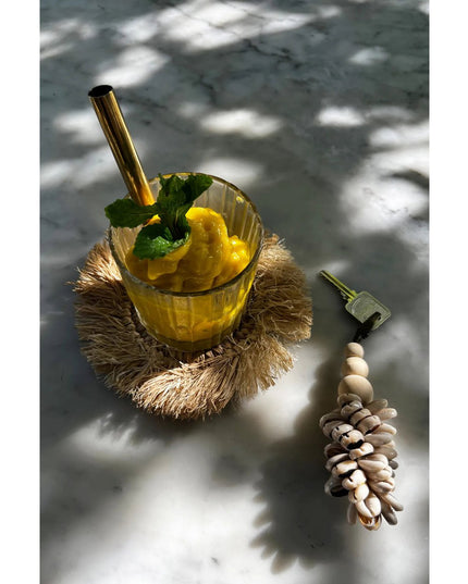 The Fringe Raffia Coaster - Natural