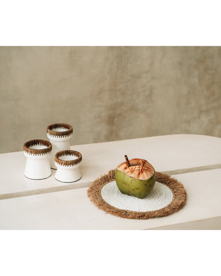 De Waterhyacint Raffia Placemat - Wit Naturel