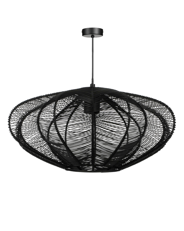 Kanti Hanglamp - H20 x Ø41 cm - Metaal - Zwart