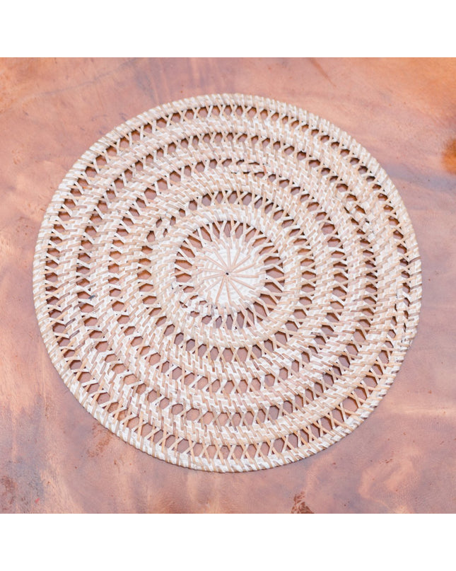 Placemat (set van 2, 4 of 6) ILUH 35 cm | Boho Tafelmat gemaakt van rotan