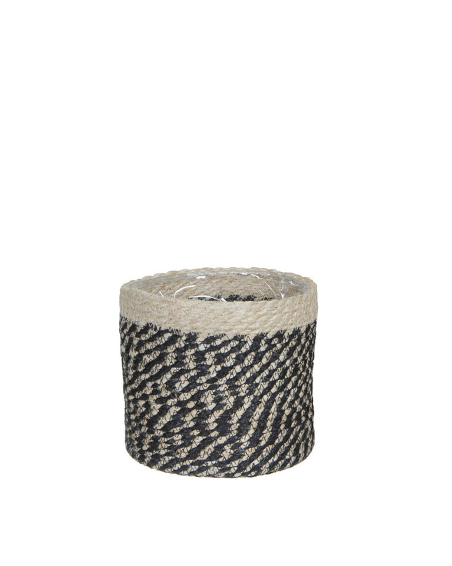 Bonaparte Plantenmand - H18 x Ø18 cm - Jute - Zwart