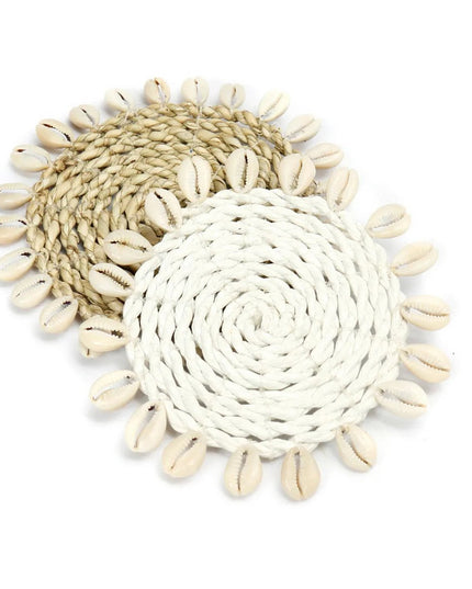 De Seagrass Shell Coaster - Natural