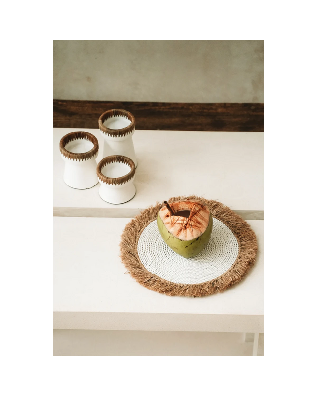 De Seagrass Raffia Placemat - Wit Naturel