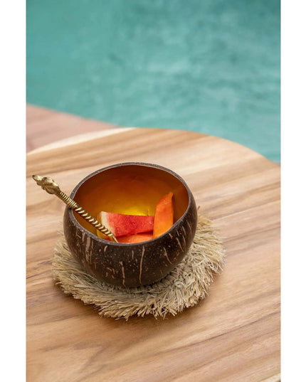 The Fringe Raffia Coaster - Natural