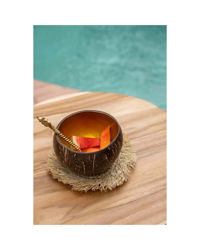 The Fringe Raffia Coaster - Natural