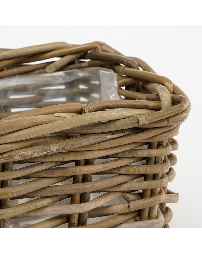 Marcia Plantenmand voor Buiten - Set van 3 - L40 x B23 x H20 cm - Rotan - Grijs