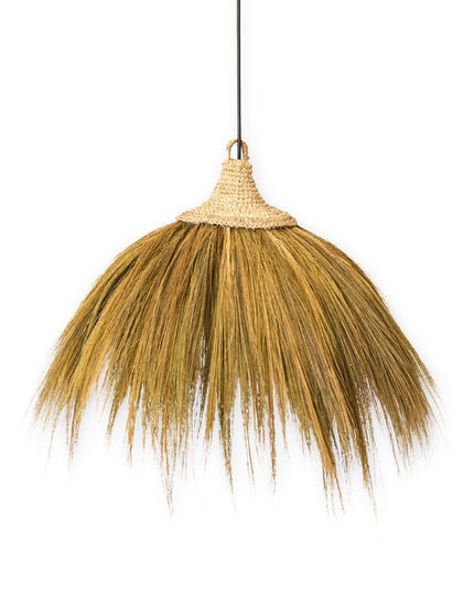 Grote lampenkap van zeegras – natuurlijke hanglamp met franjes – Boho hanglamp – handgemaakte tropische hanglamp MAWANA (Ø 53 cm)