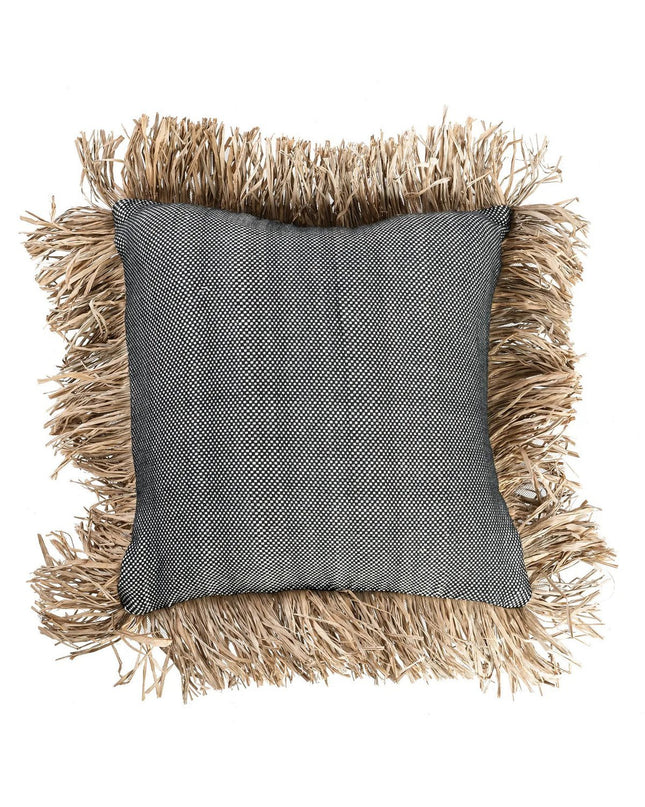 De Katoenen Bonita Kussenhoes - Natuurlijk Zwart - 40x40