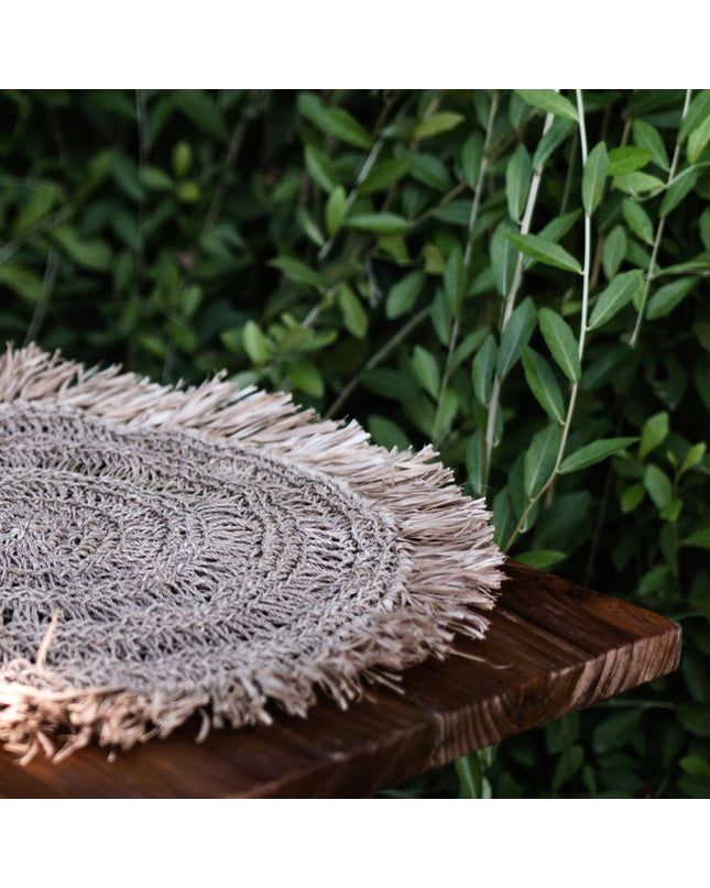 Placemat (set van 2, 4 of 6) 45 cm ronde Boho placemat WAISAI gemaakt van raffia