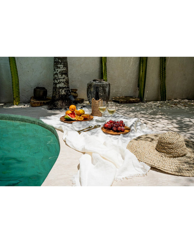 Het linnen tafelkleed - Wit - 150x250