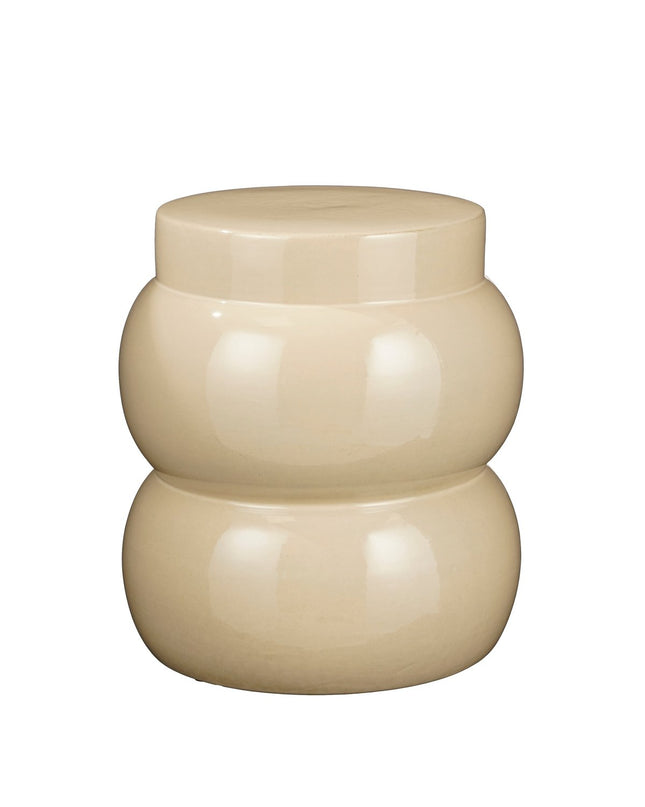 Vendi Bijzettafel - H40 x Ø35 cm - Keramiek - Crème