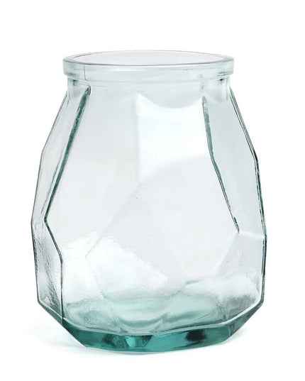 De Brede Origami Vaas - Blauw