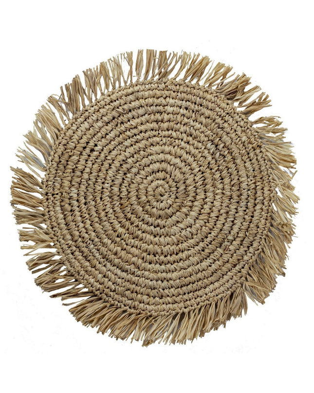 Placemat (set van 2,4 of 6) AMBON | Placemat van Raffia | 45 cm doorsnee