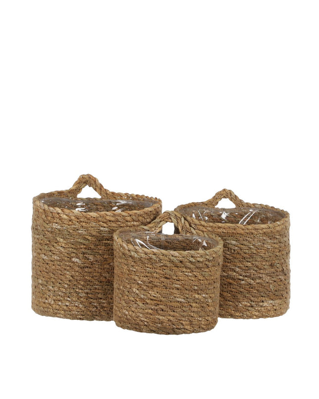 Atlantic Hangende Bloempot - Set van 3 - H16 x Ø16 cm - Lichtbruin