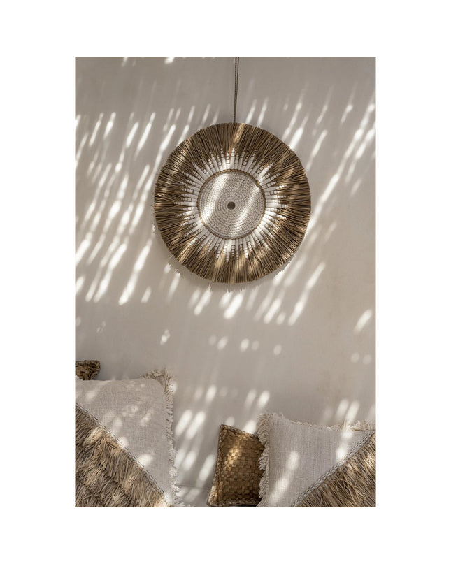 De Raffia Macramé Muurdecoratie - Wit Naturel