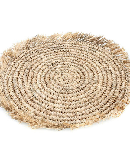 De Fringe Raffia Placemat Round - Naturel