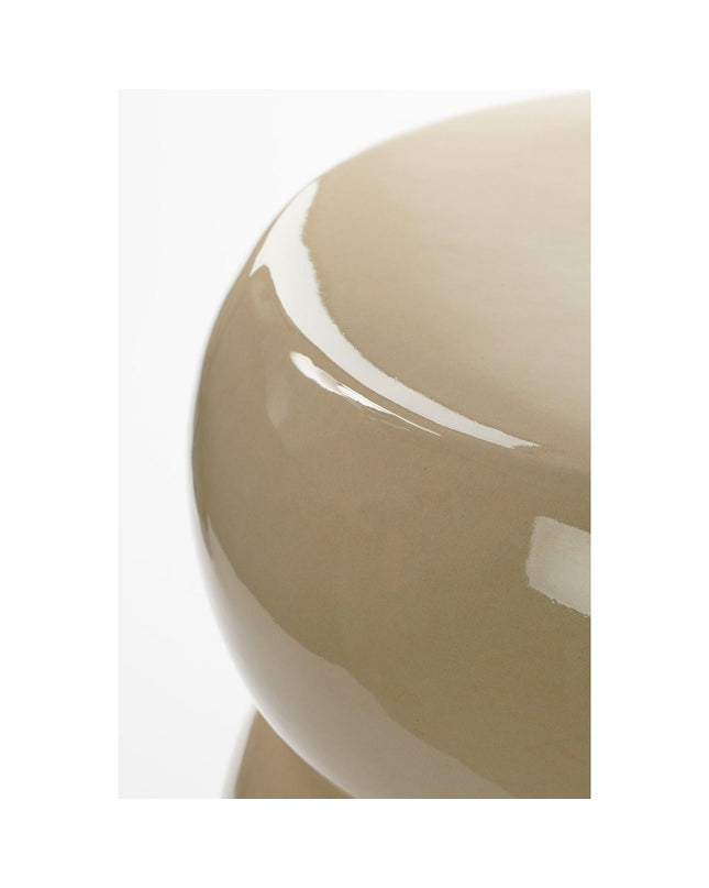 Vendi Bijzettafel - H44 x Ø32 cm - Keramiek - Crème