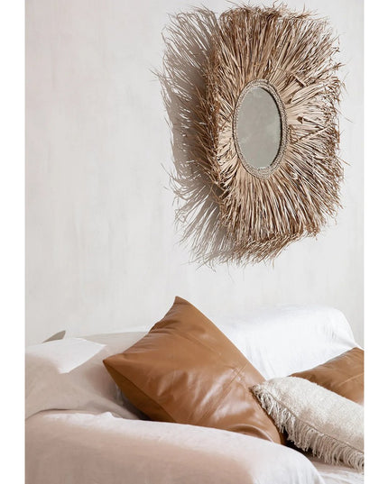 The Four Panel Leren Kussenhoes - Camel - 60x60