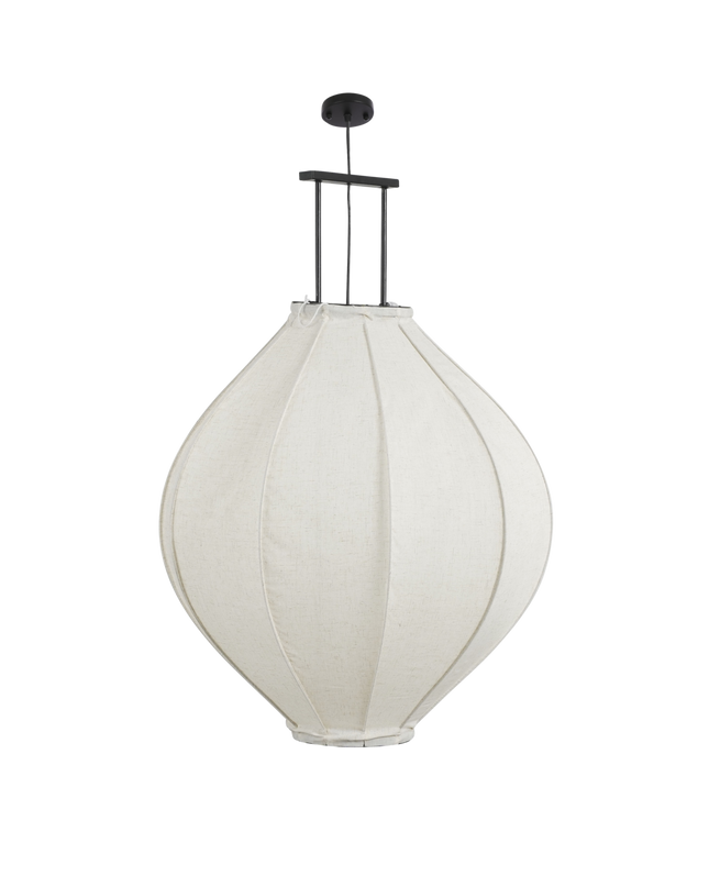 Pego Hanglamp - H94 x Ø70 cm - Linnen - Off White