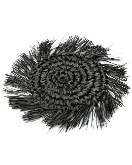 The Fringe Raffia Coaster - Zwart