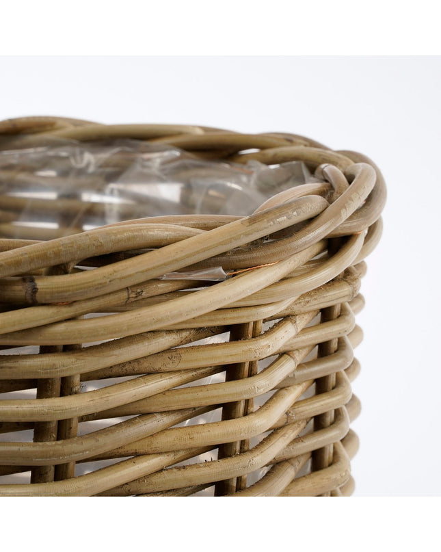 Marcia Plantenmand Buiten - Set van 3 - H40 x Ø43 cm - Rotan - Grijs