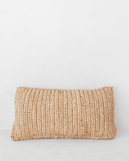 Raffia Sierkussen 50x30 cm met vulling Decoratief kussen Bankkussen DALUNG