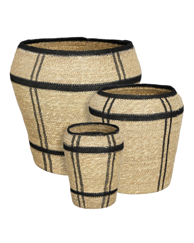 Opbergmand - Set van 3 - H38 x Ø30 cm - Zeegras - Lichtbruin