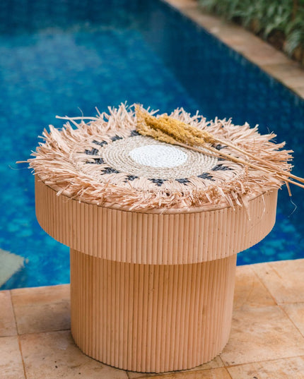 Placemat PAGU (set van 2, 4 of 6) 45 cm | Boho Placemat met Franjes gemaakt van Raffia