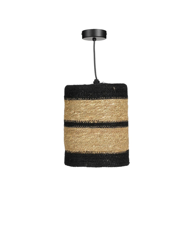 Jinx Hanglamp - H20 x Ø15 cm - Jute - Zwart