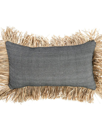 De Katoenen Bonita Kussenhoes - Naturel Zwart - 30x50