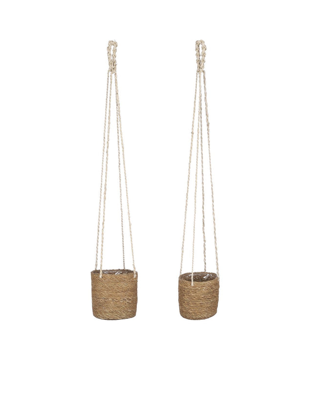 Atlantic Plantenmand - Set van 2 - H16 x Ø16 cm - Lichtbruin