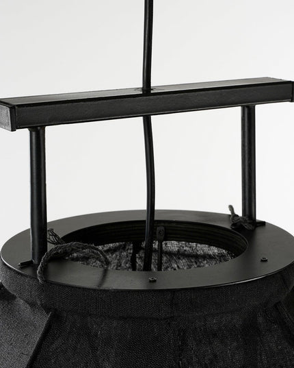 Pego Hanglamp - H73 x Ø54 cm - Linnen - Zwart