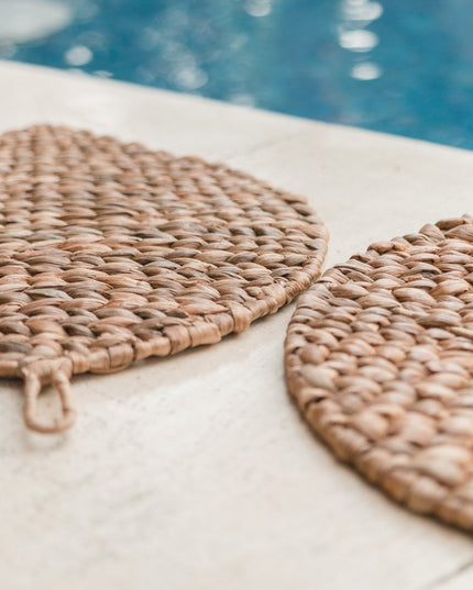 Placemat bladvormig (Set van 2, 4 of 6) 48 cm | Boho Tafelmat DITU gemaakt van Waterhyacint