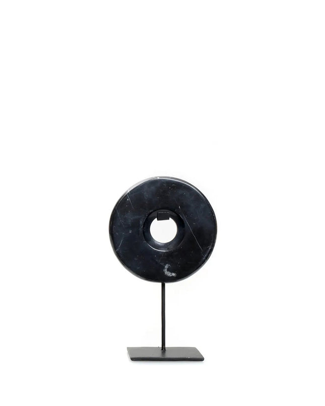 The Marble Disc on Stand - Zwart - S