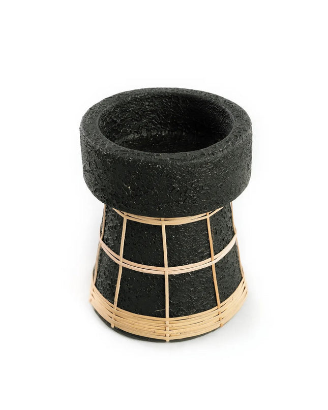 De Serene Kaarsenhouder - Zwart Naturel - M