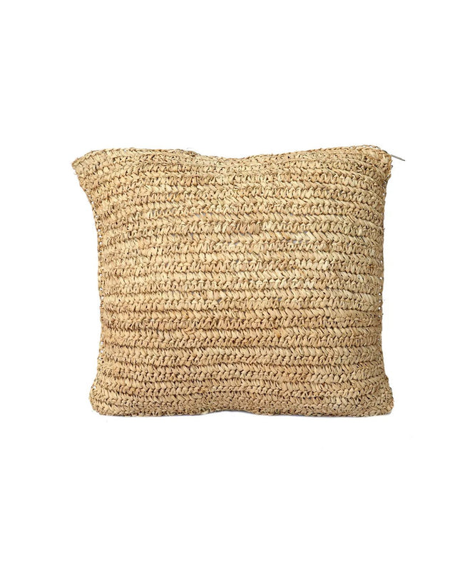 De Raffia Flores Kussenhoes Vierkant - Naturel - 40x40