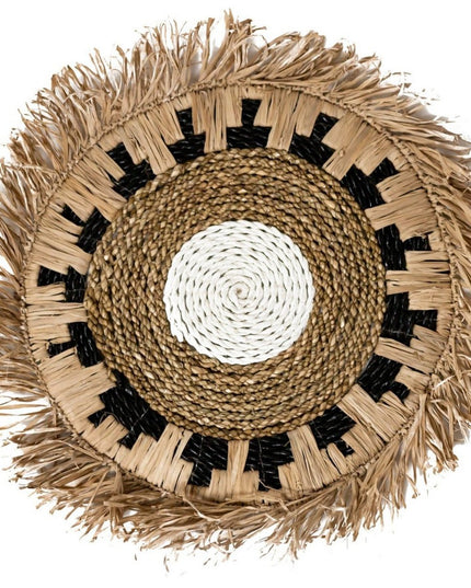 Placemat PAGU (set van 2, 4 of 6) 45 cm | Boho Placemat met Franjes gemaakt van Raffia