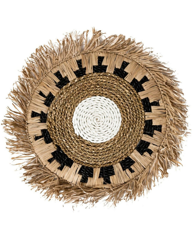 Placemat PAGU (set van 2, 4 of 6) 45 cm | Boho Placemat met Franjes gemaakt van Raffia