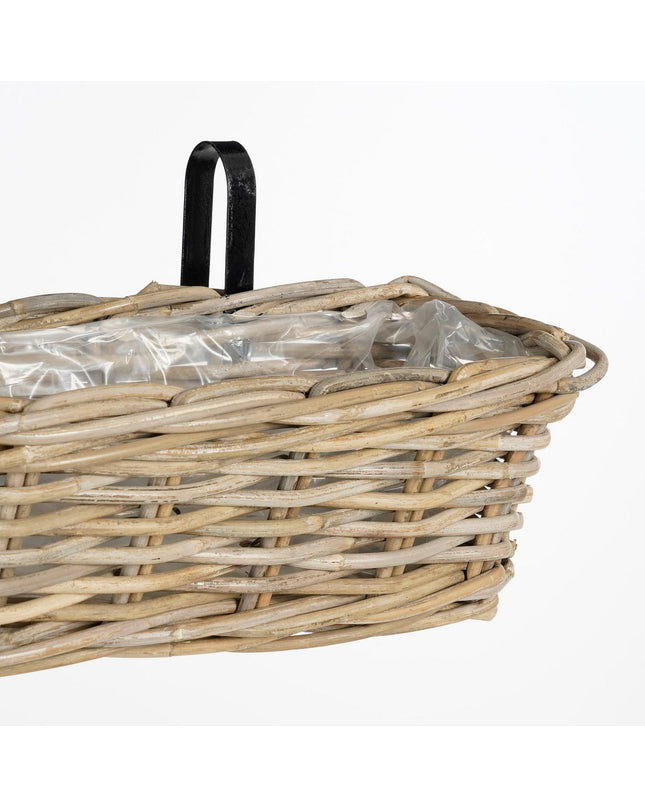 Marcia Balkon Plantenbak - Set van 3 - L60 x B19 x H15 cm - Rotan - Grijs