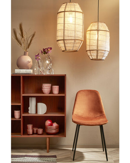 Pella Hanglamp - H46 x Ø29 cm - Linnen - Beige