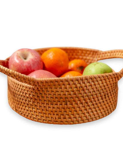 Kleine rotan opbergmand Decoratieve mand SUWARI (2 maten), geweldig als Breasmand of fruitschaal