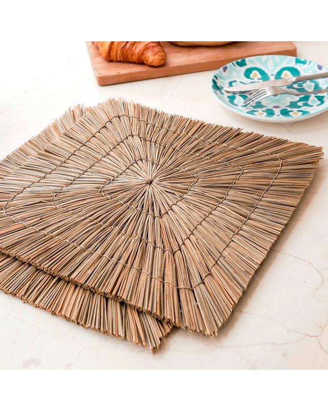 Placemat (set van 2, 4 of 6) 36 cm | Placemat VARNA (naturel) gemaakt van zeegras